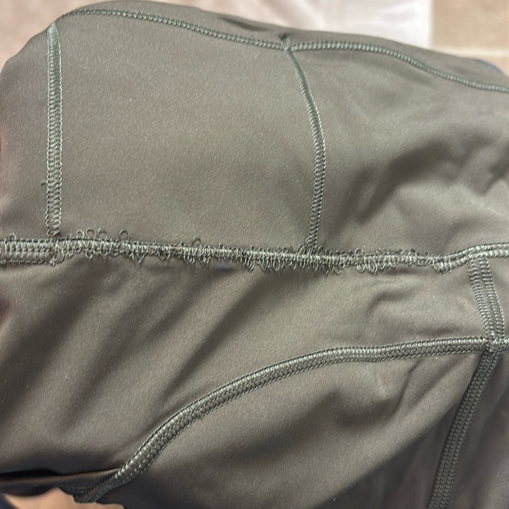 Lululemon Fast & Free Crop II *Nulux 19" in 
Dark Olive, Good Used Condition. - Picture 6 of 7